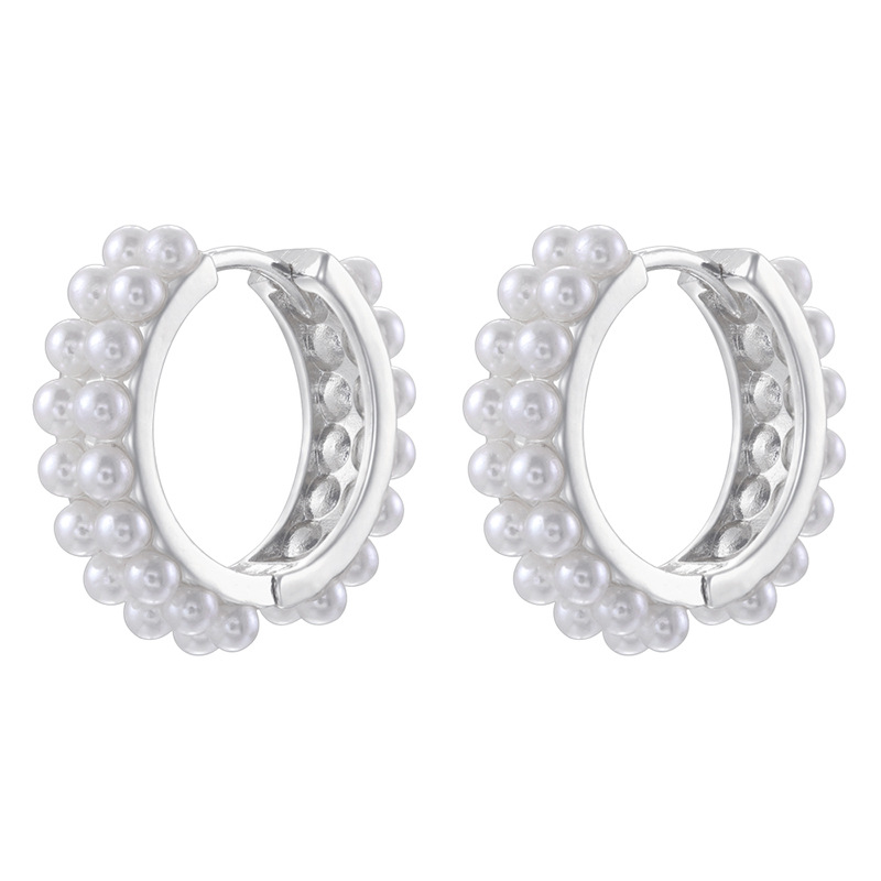 Ve1759 white gold pearl earrings 1 pair