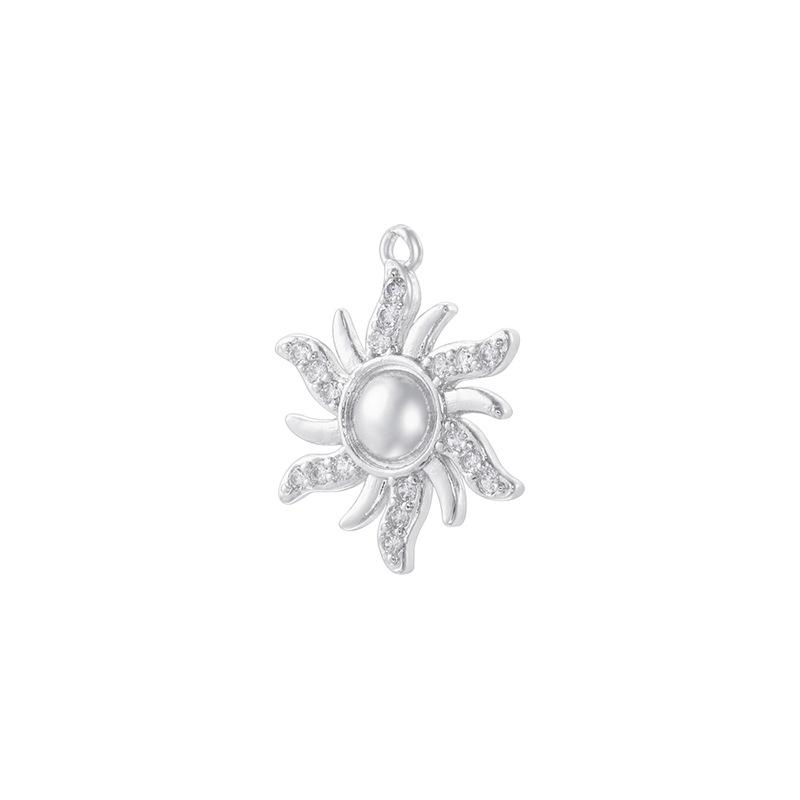 Vd2163 white gold white diamond sunflower