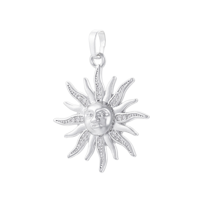 Vd2168 white gold white diamond smiley sunflower