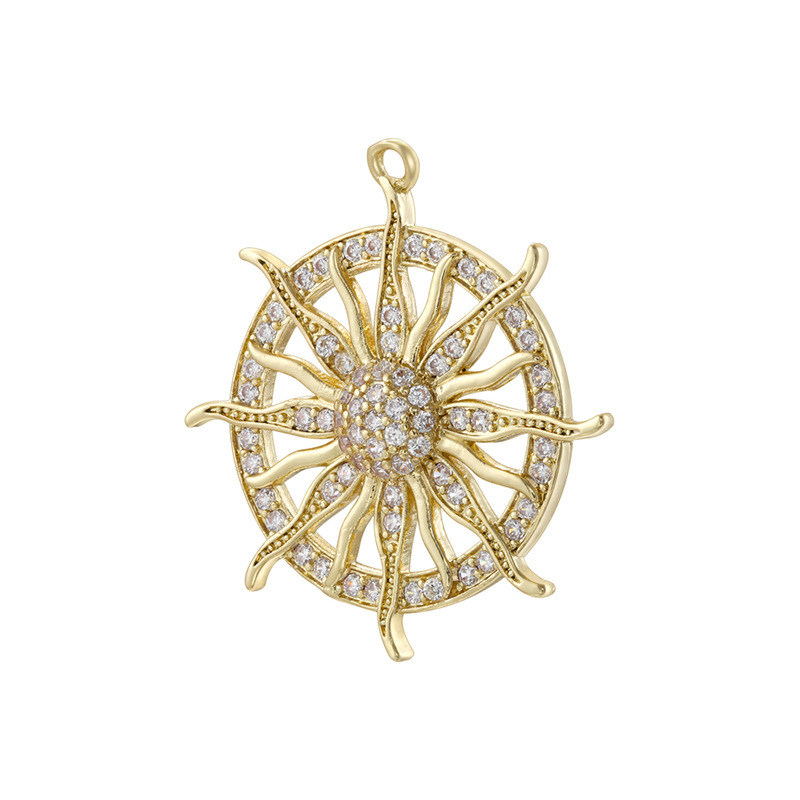Vd2183 golden white diamond round sunflower
