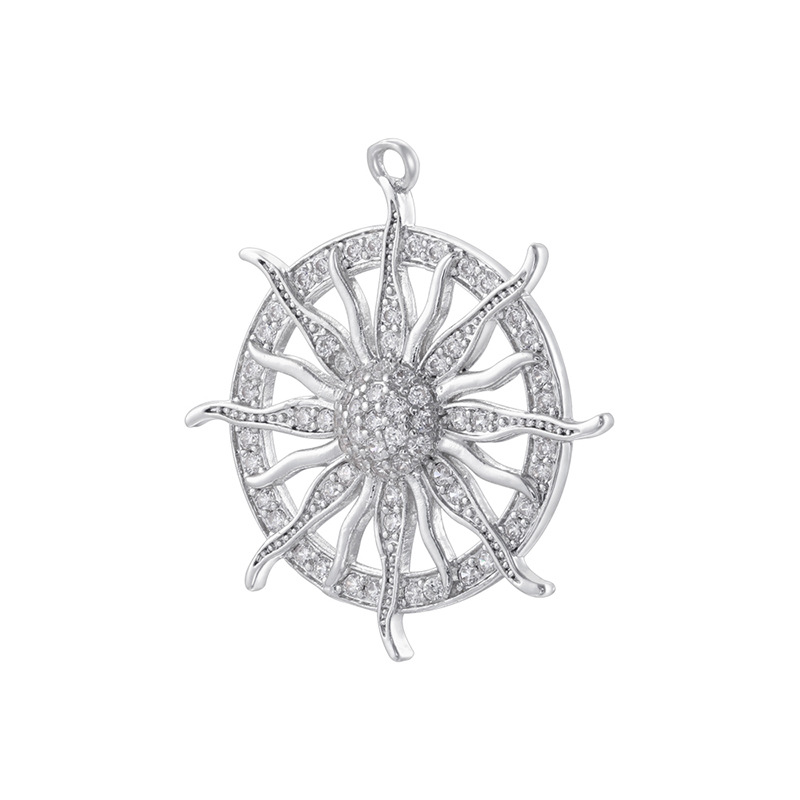 Vd2183 white gold white diamond round sunflower