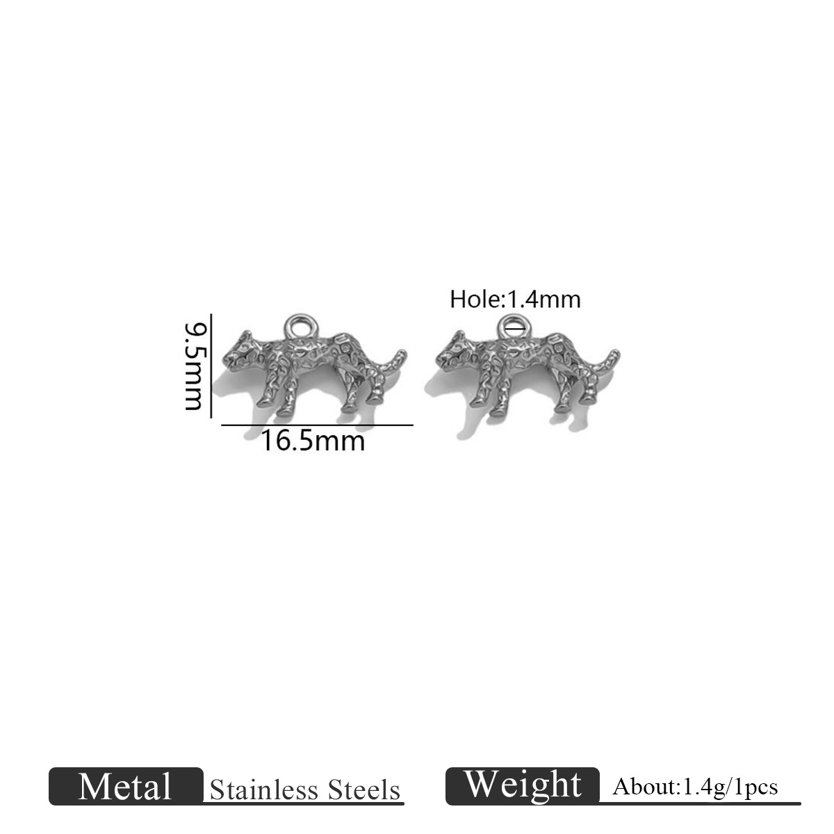 Single hole cheetah texture small pendant-steel color 1156