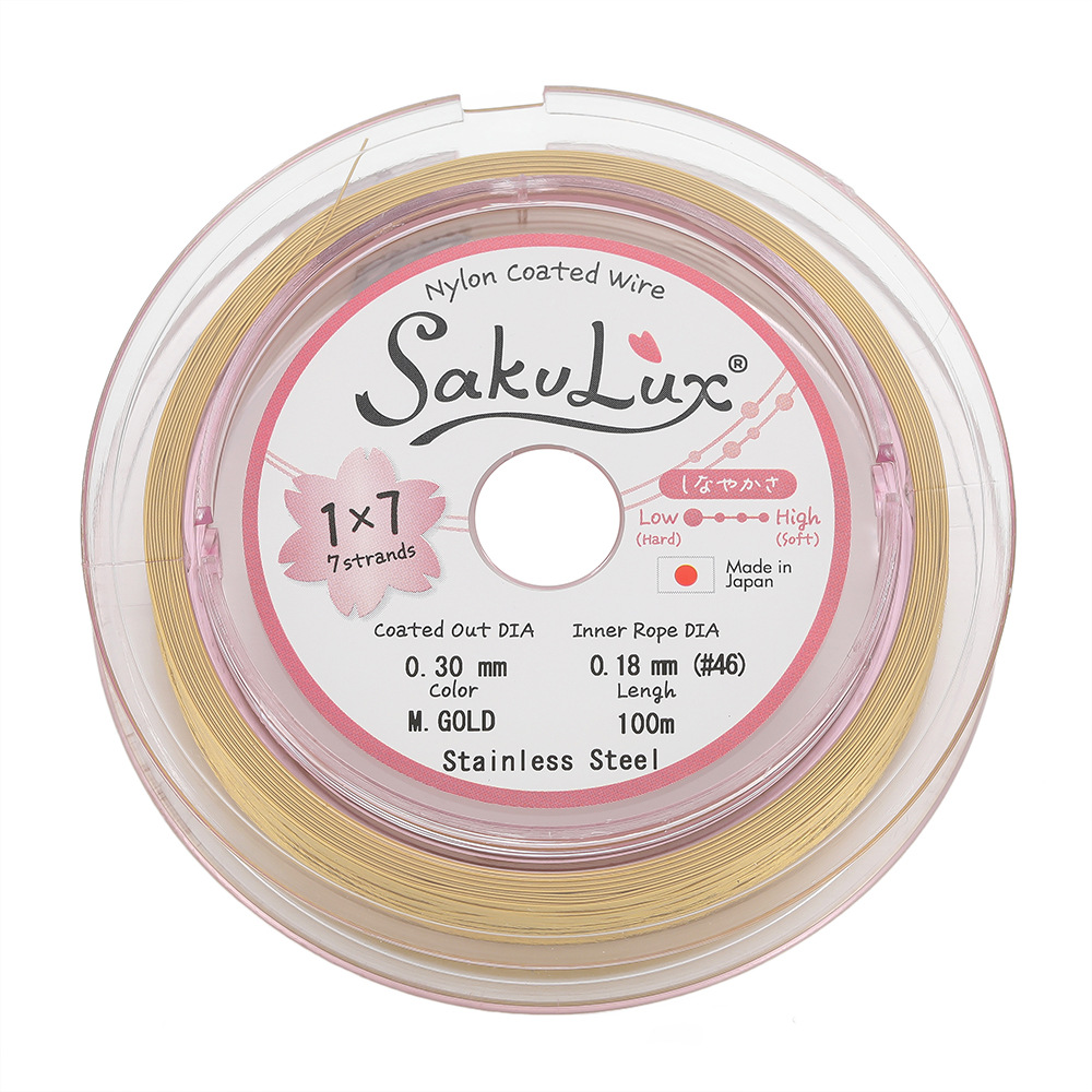 0.3mm steel wire--gold 100m /roll