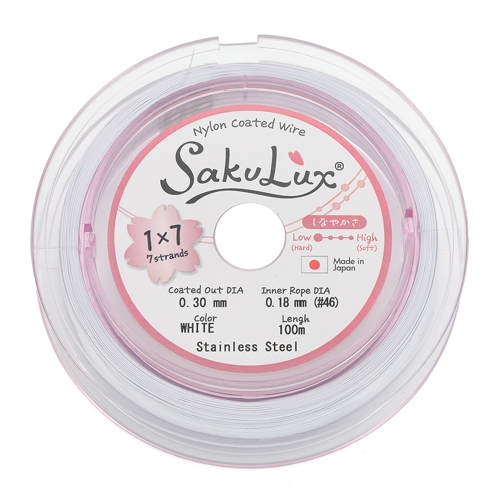 0.3mm steel wire--white 100m /roll