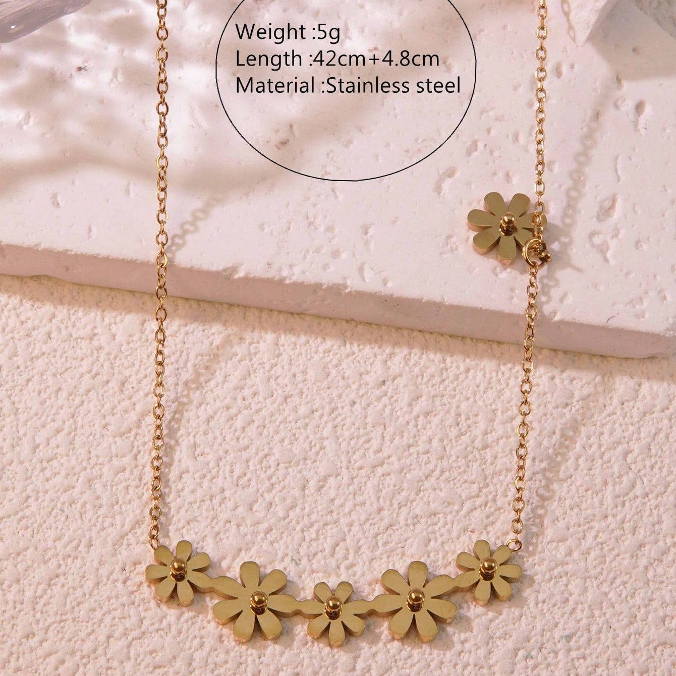 Jx092-little daisy necklace