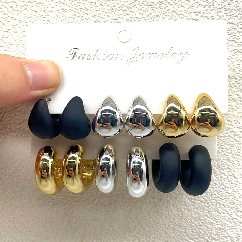 Environmentally friendly-gold, black and silver-6 pairs