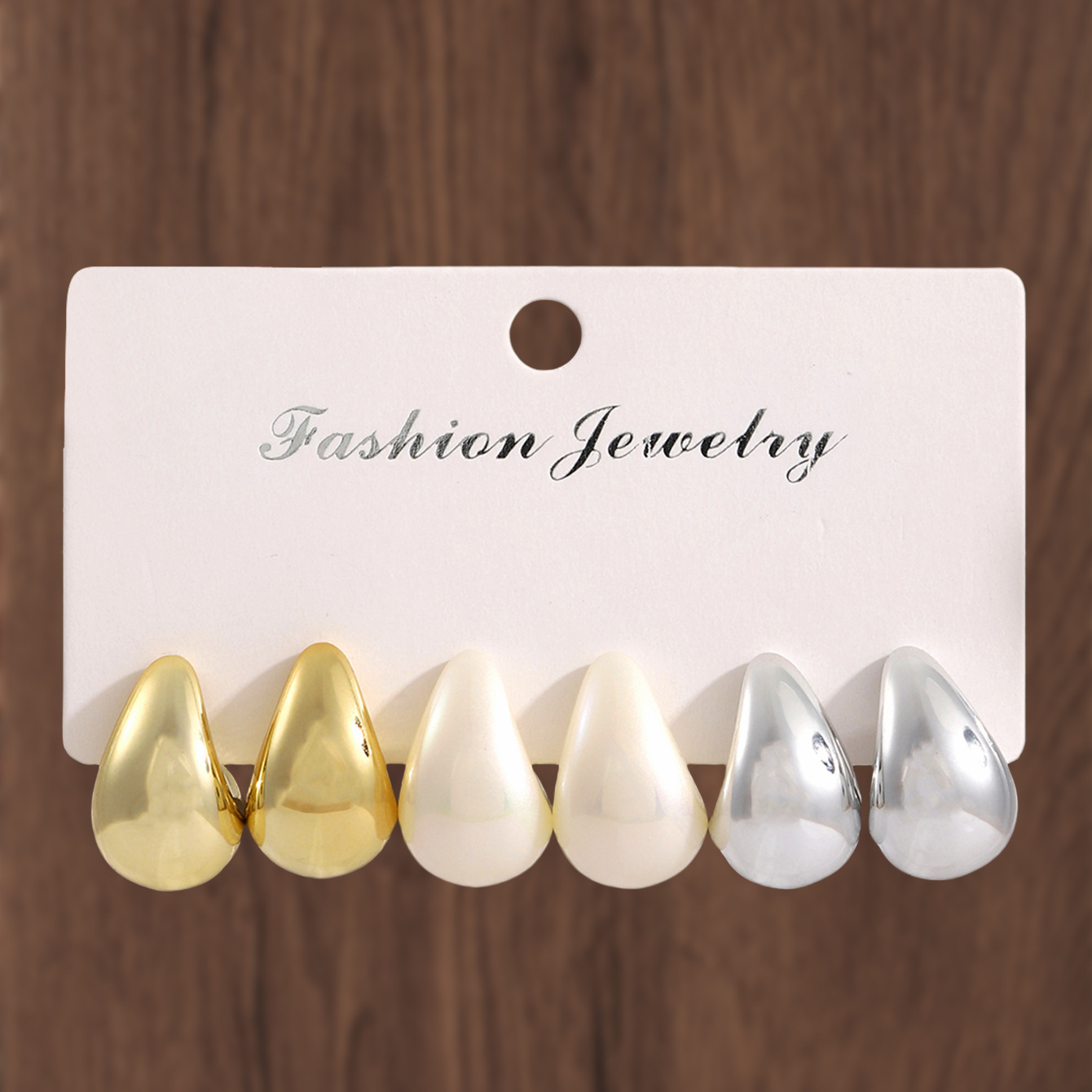 Environmental protection-gold and silver (water droplets)-3 pairs