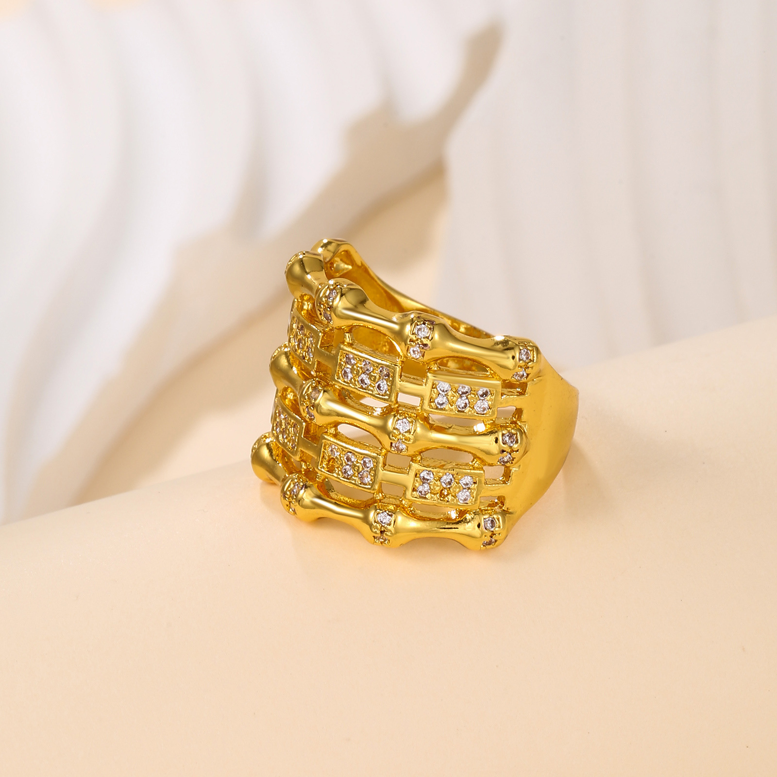 Copper-multi-layered bamboo ring