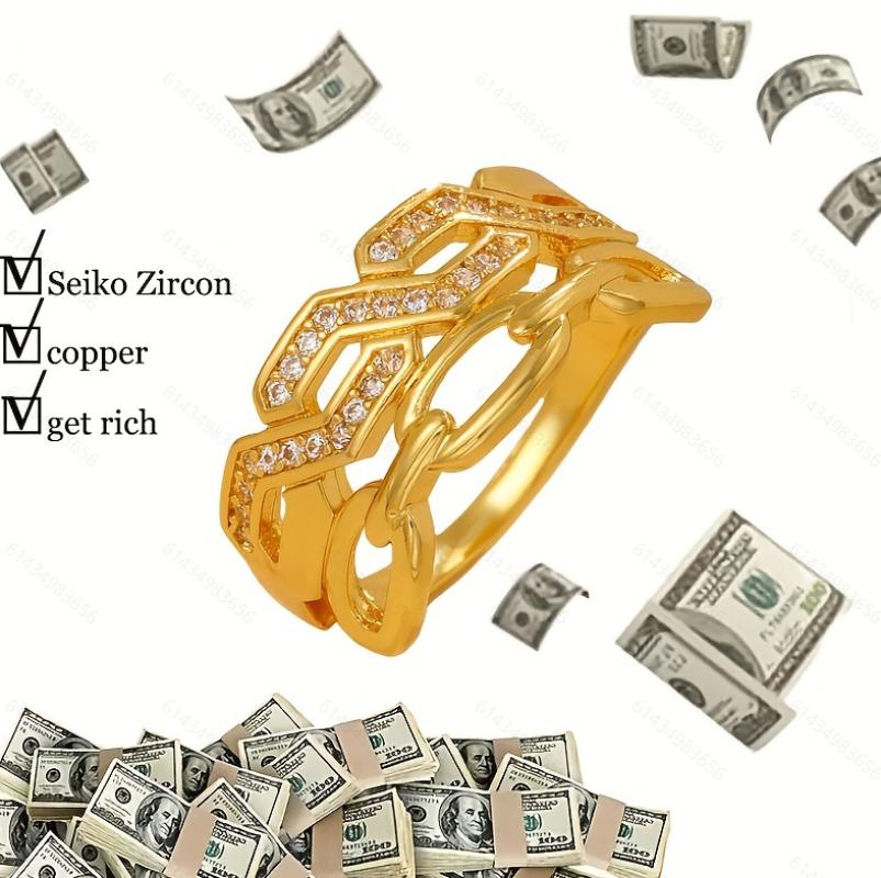 Copper-micropaved zirconia chain ring