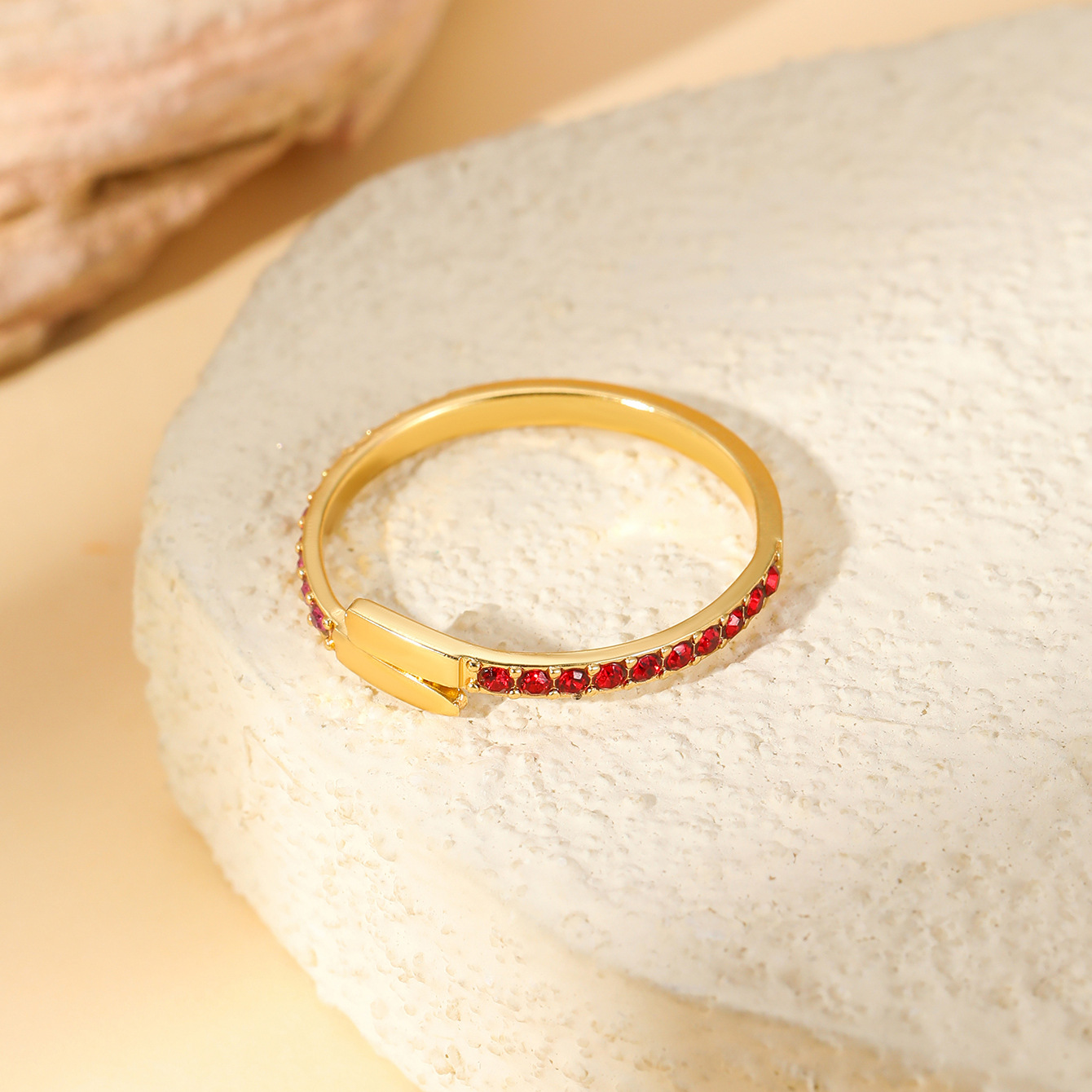 W1492 open ring with zircon 3