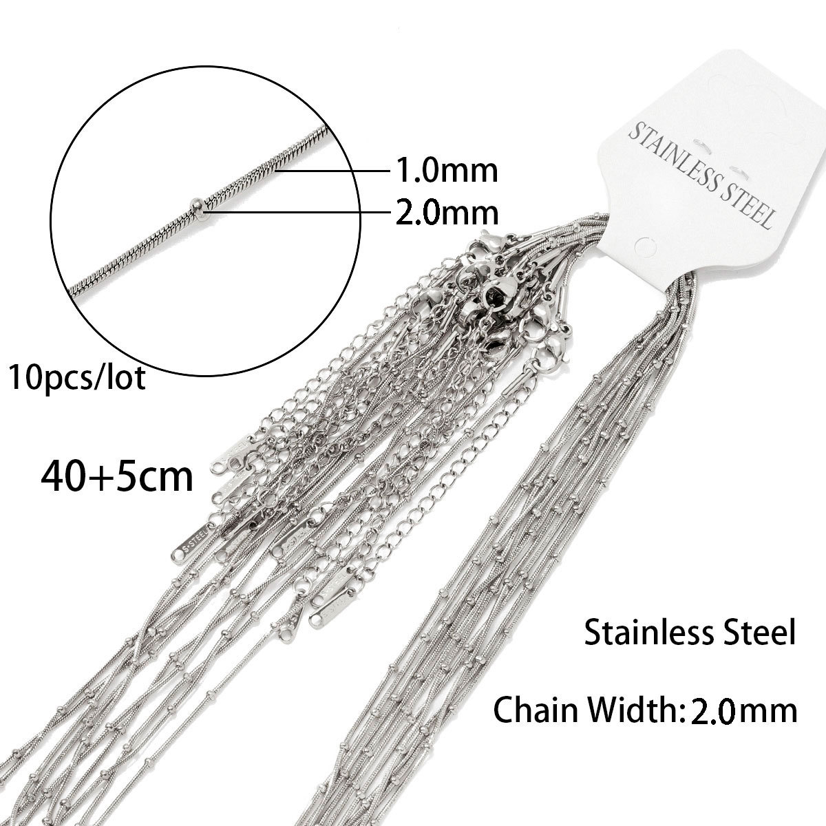 09 round snake clip beads 40 5 tip