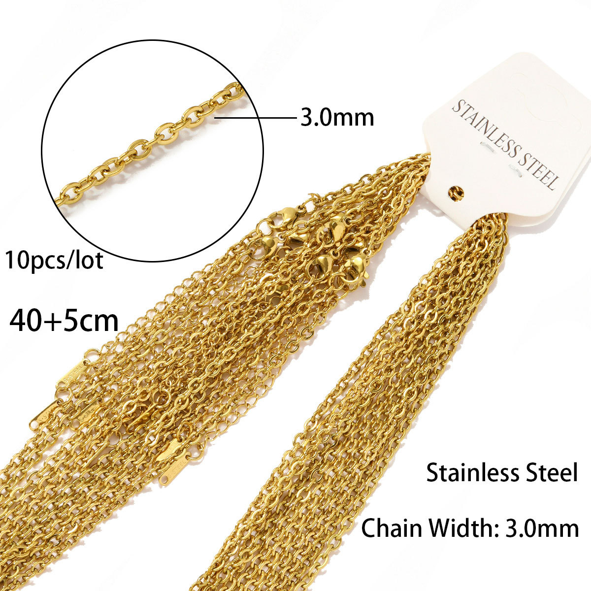 08 flat cross chain 40 5pointed gold