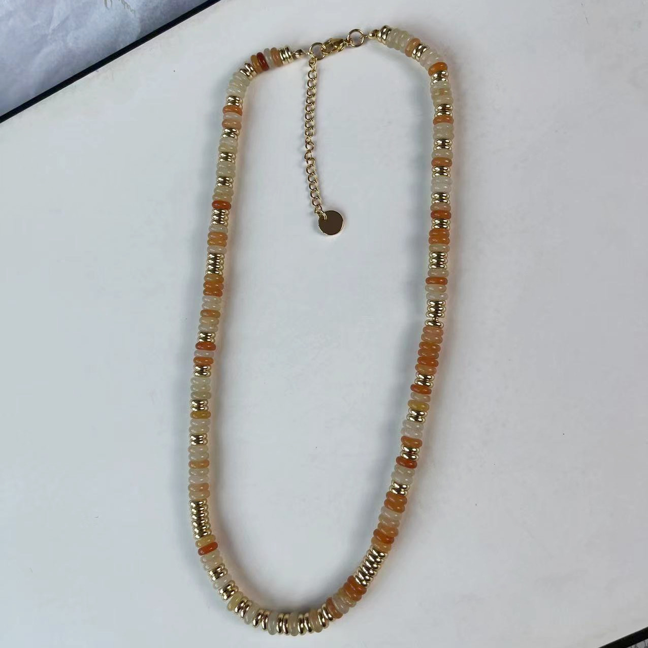 Yellow Jade Frisbee Necklace