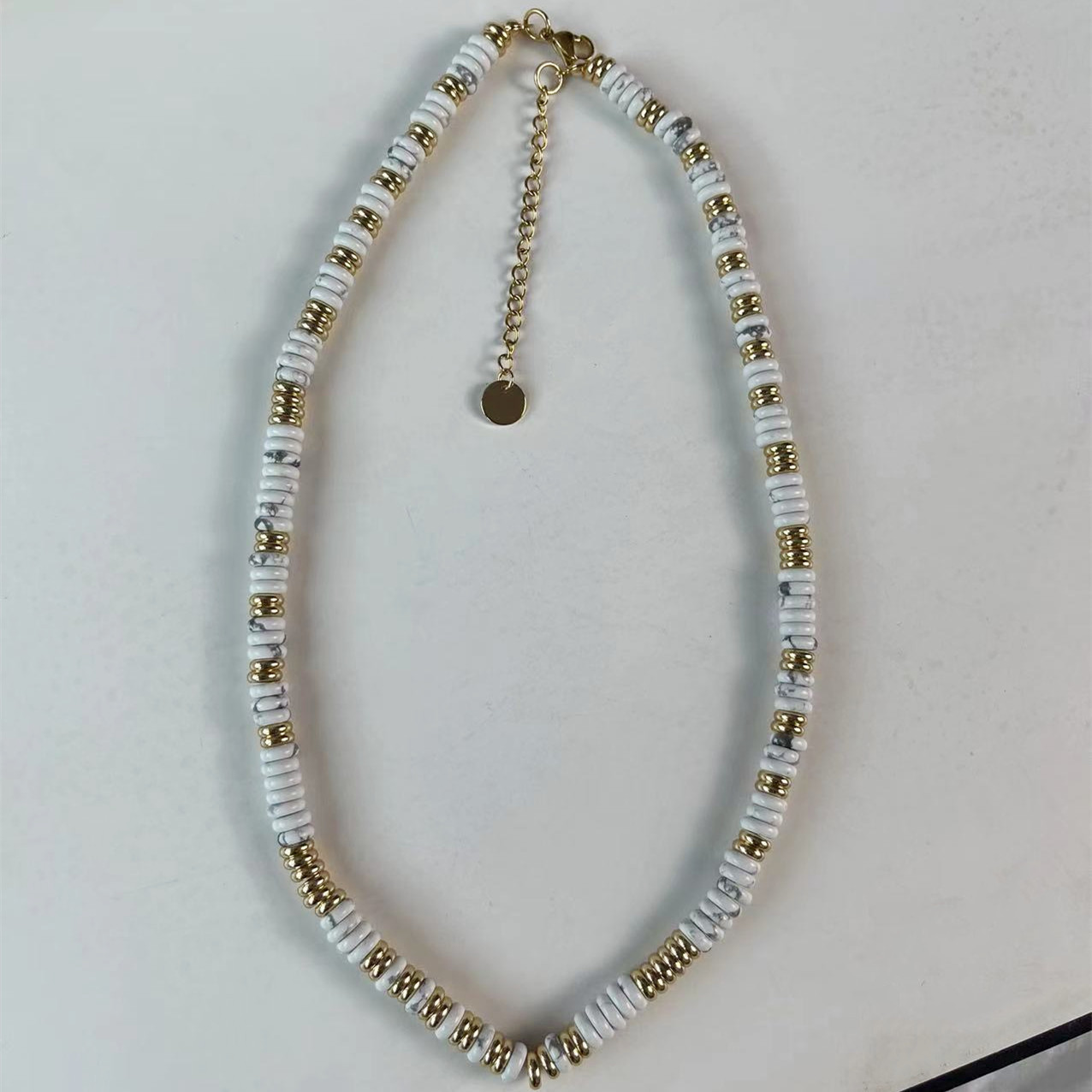 White jade Frisbee necklace