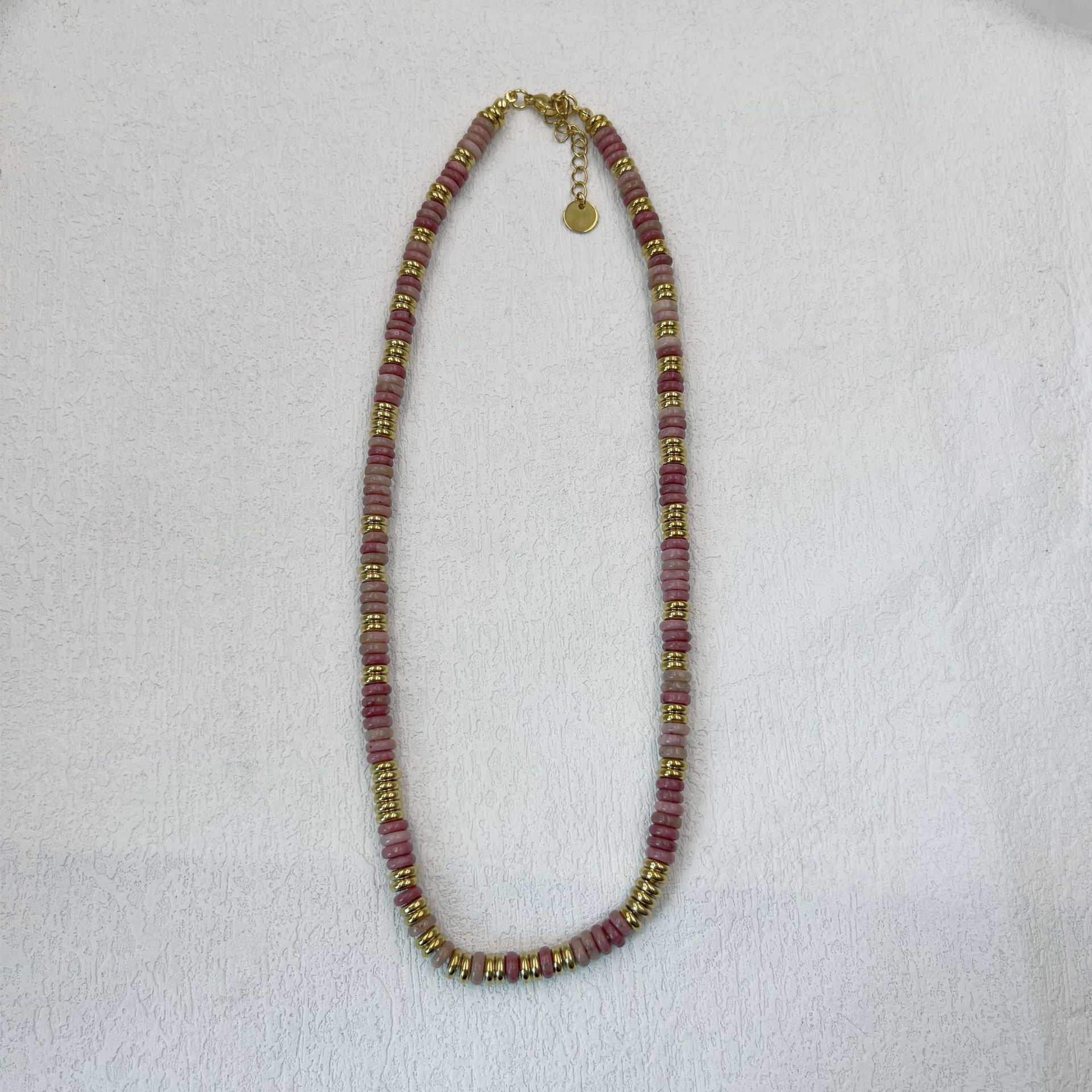 Powder Jade Frisbee Necklace