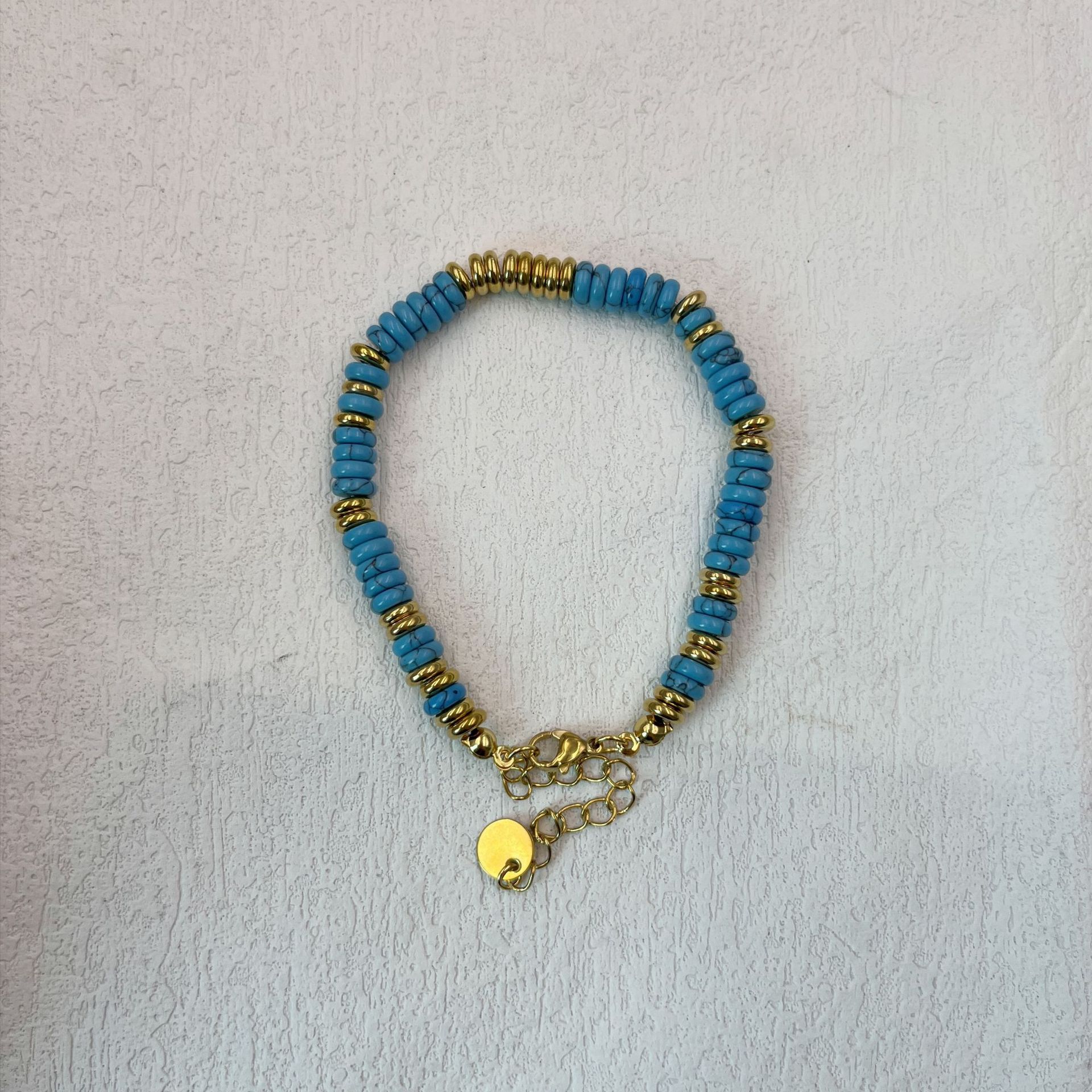 Blue Turquoise Frisbee Bracelet