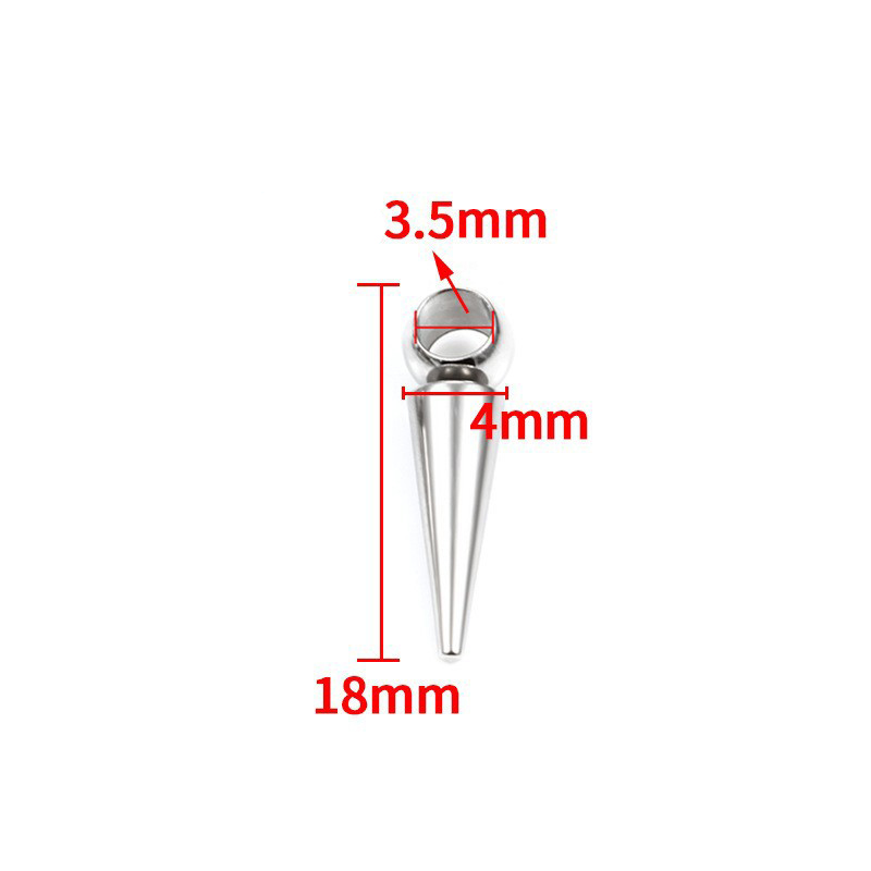 Steel color beaded tapered pendant 18mm