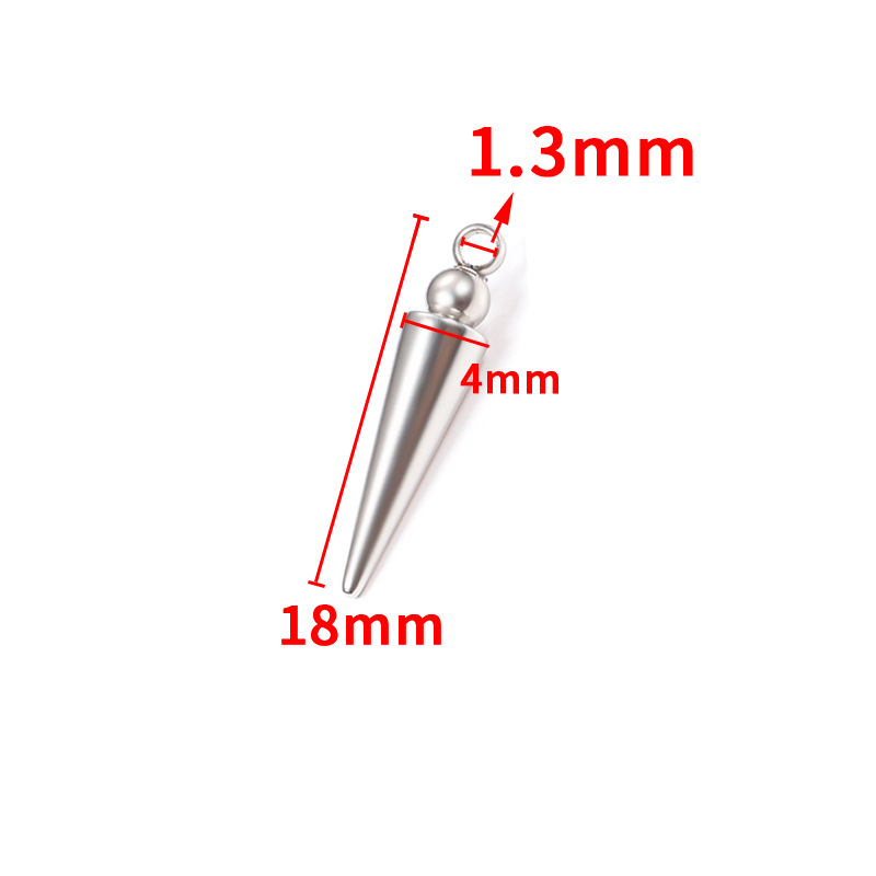 Steel color welding bead tapered pendant 18mm