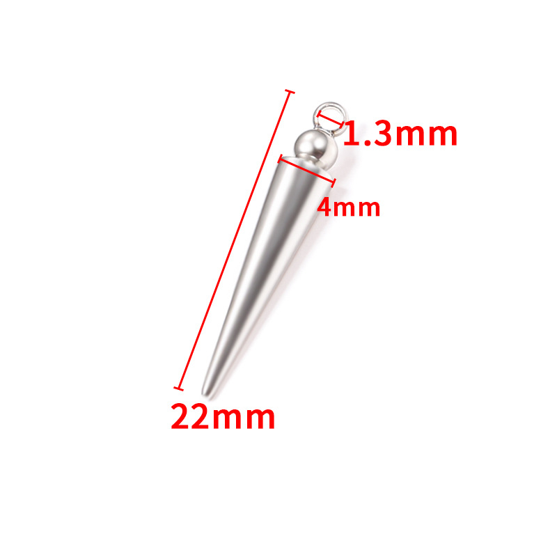 Steel color welding bead cone pendant 22mm