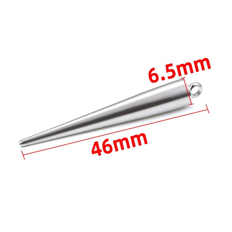 Steel color large awl pendant 6.5x46mm