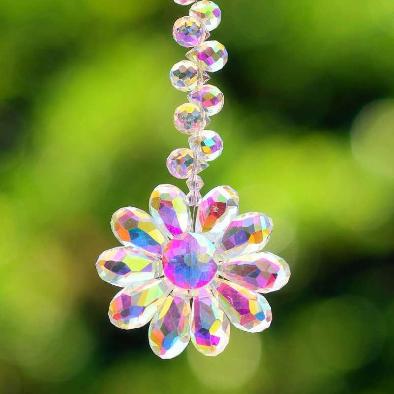 Single flower AB colored beads