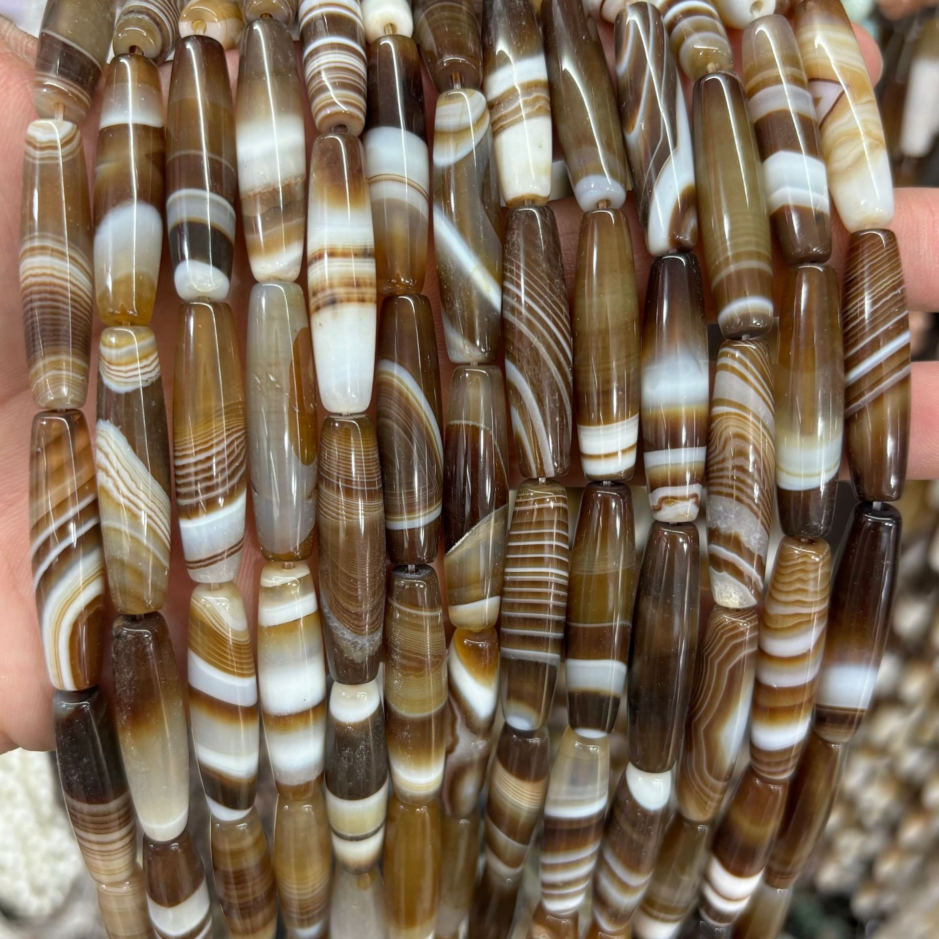 Coffee striped agate