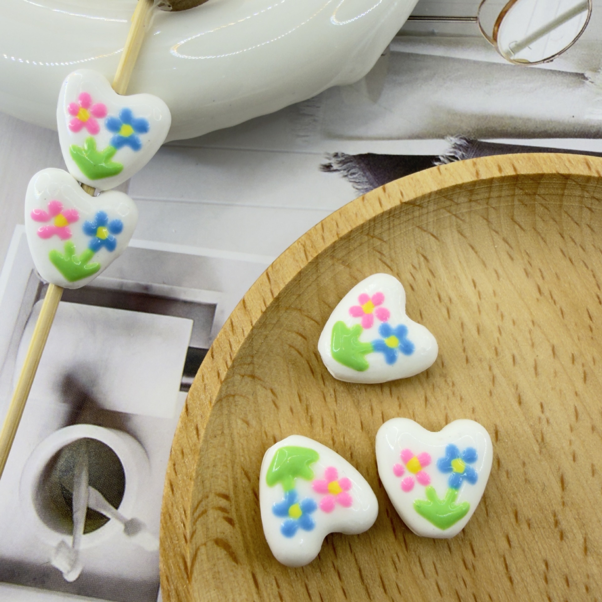 Pink and blue flowers