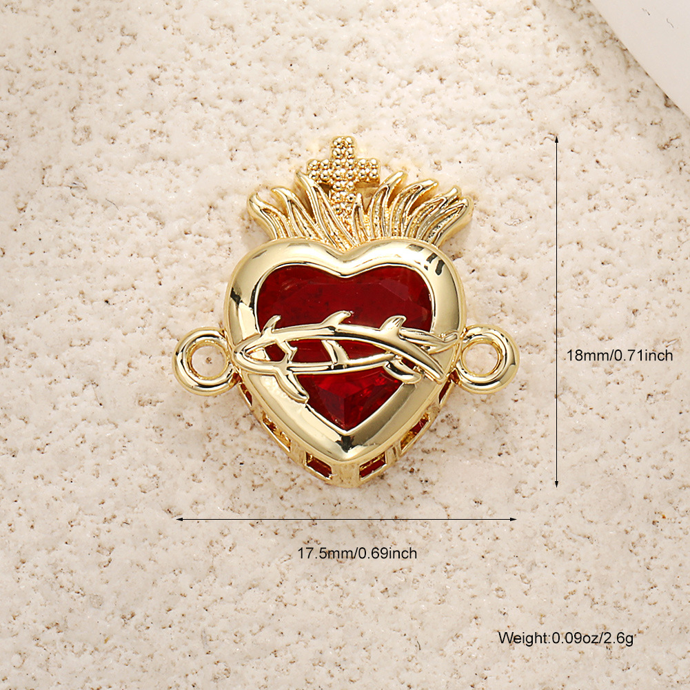 A1051 gold-plated copper cross double hanging (excluding chain)