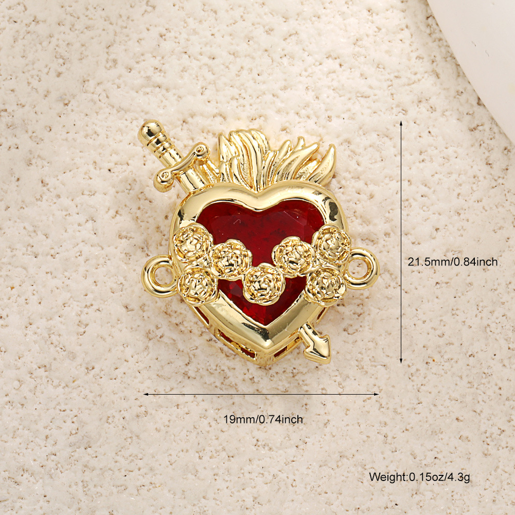 A1053 one arrow through the heart double hanging (excluding chain)