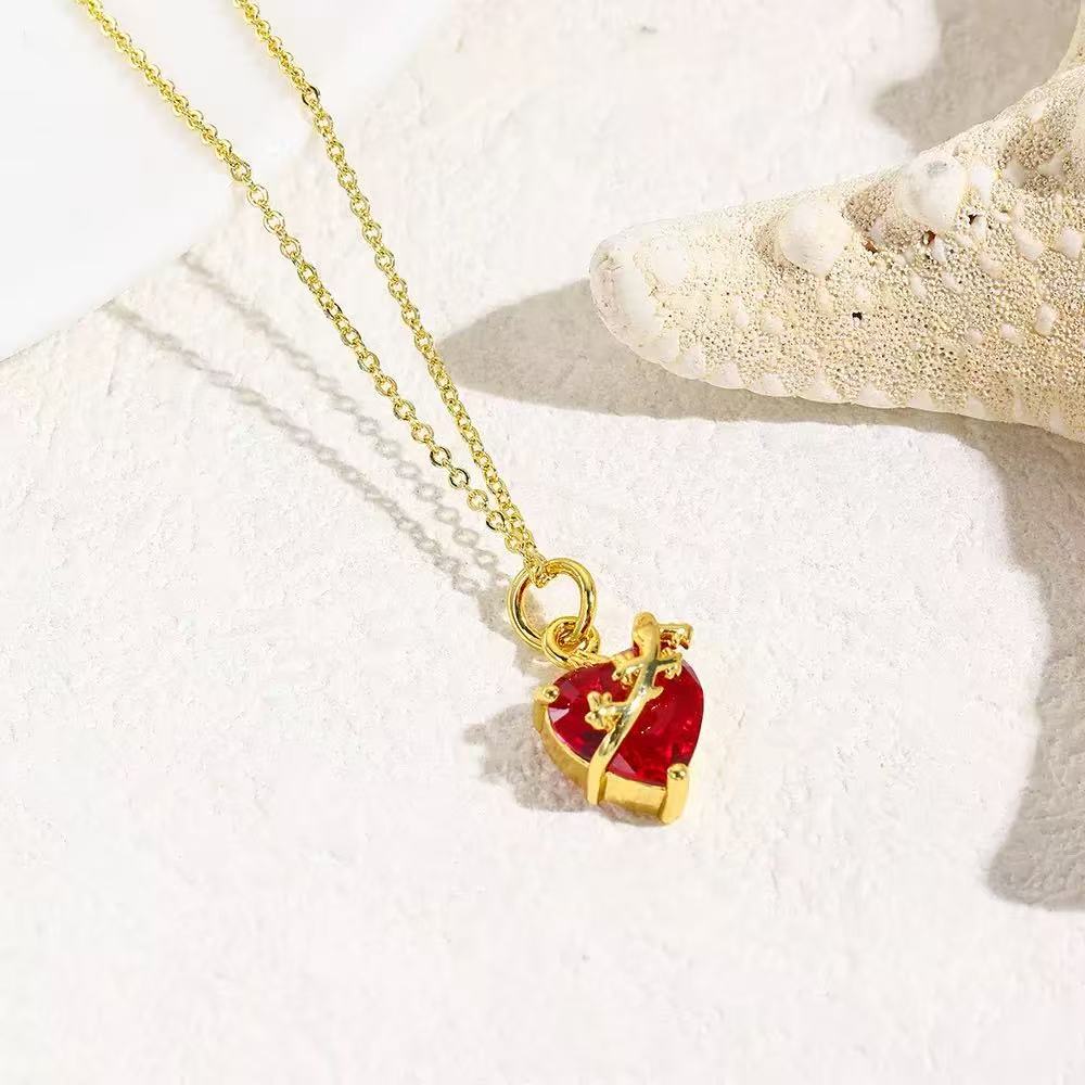 A1056 ruby ​​necklace (including chain)