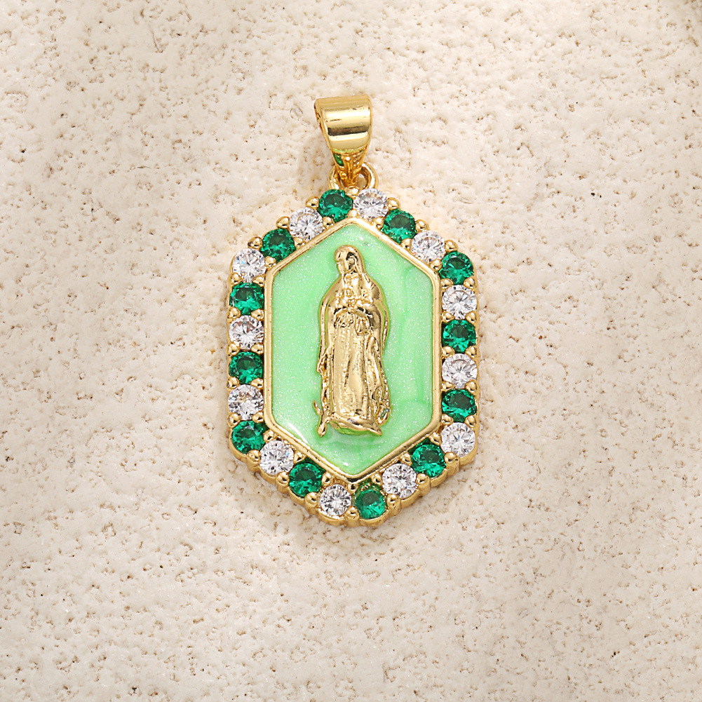 A1037 green zircon madonna