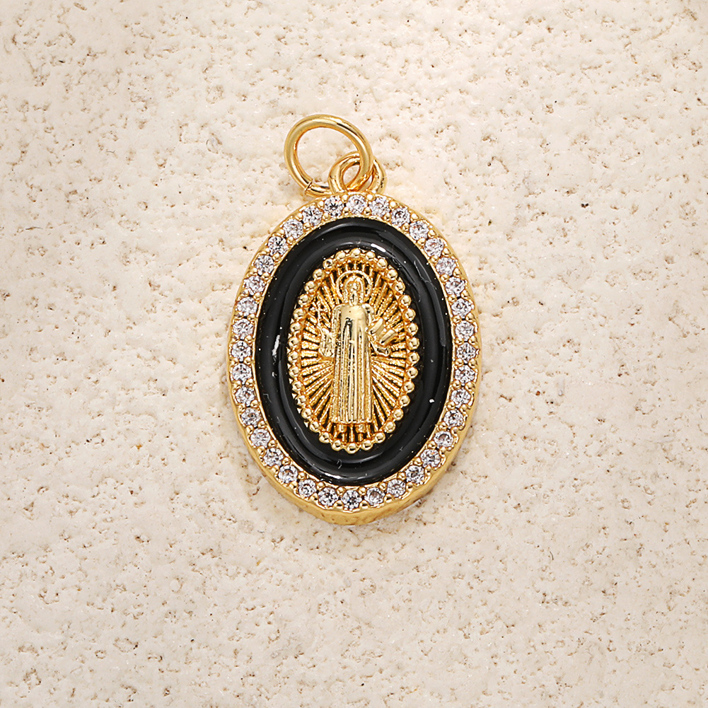 A1040 black oval madonna