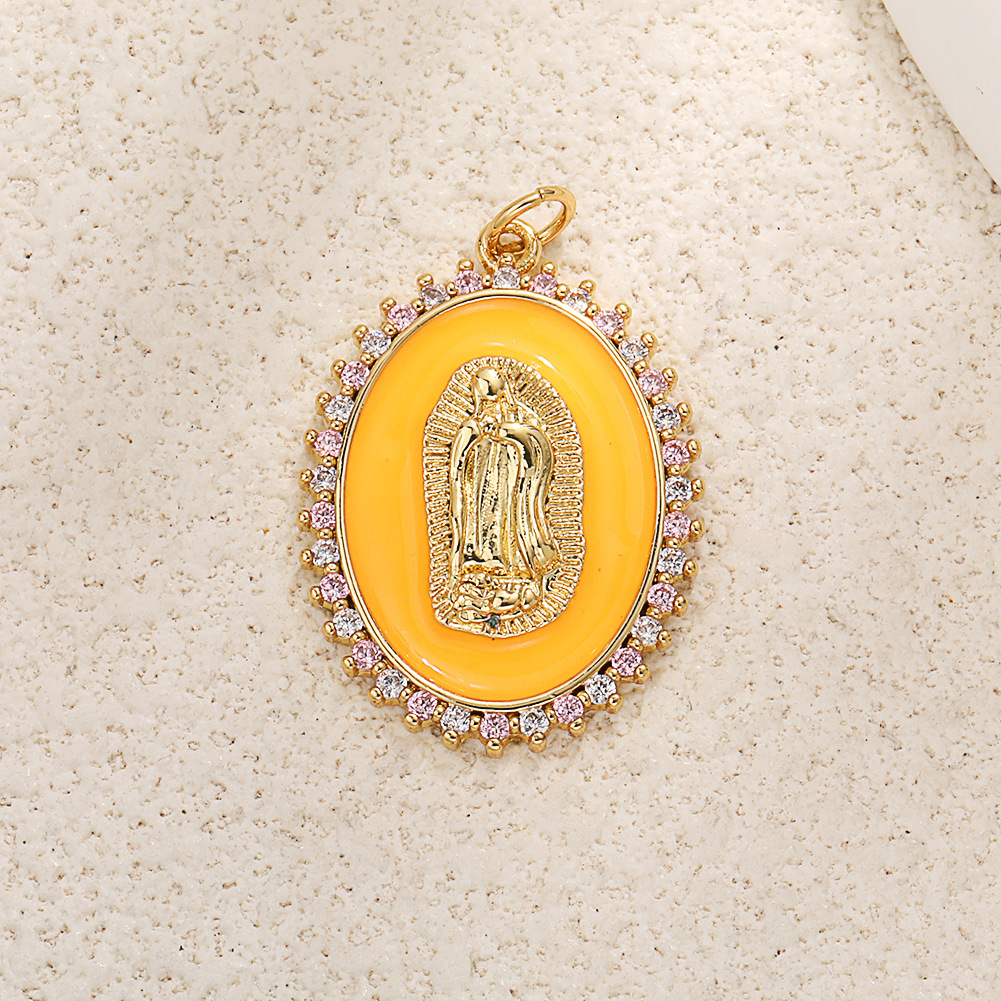 A1045 yellow oval large madonna