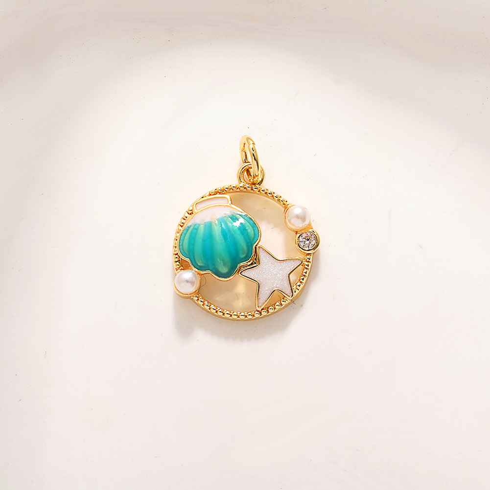 A604 hollow light blue pearl shell