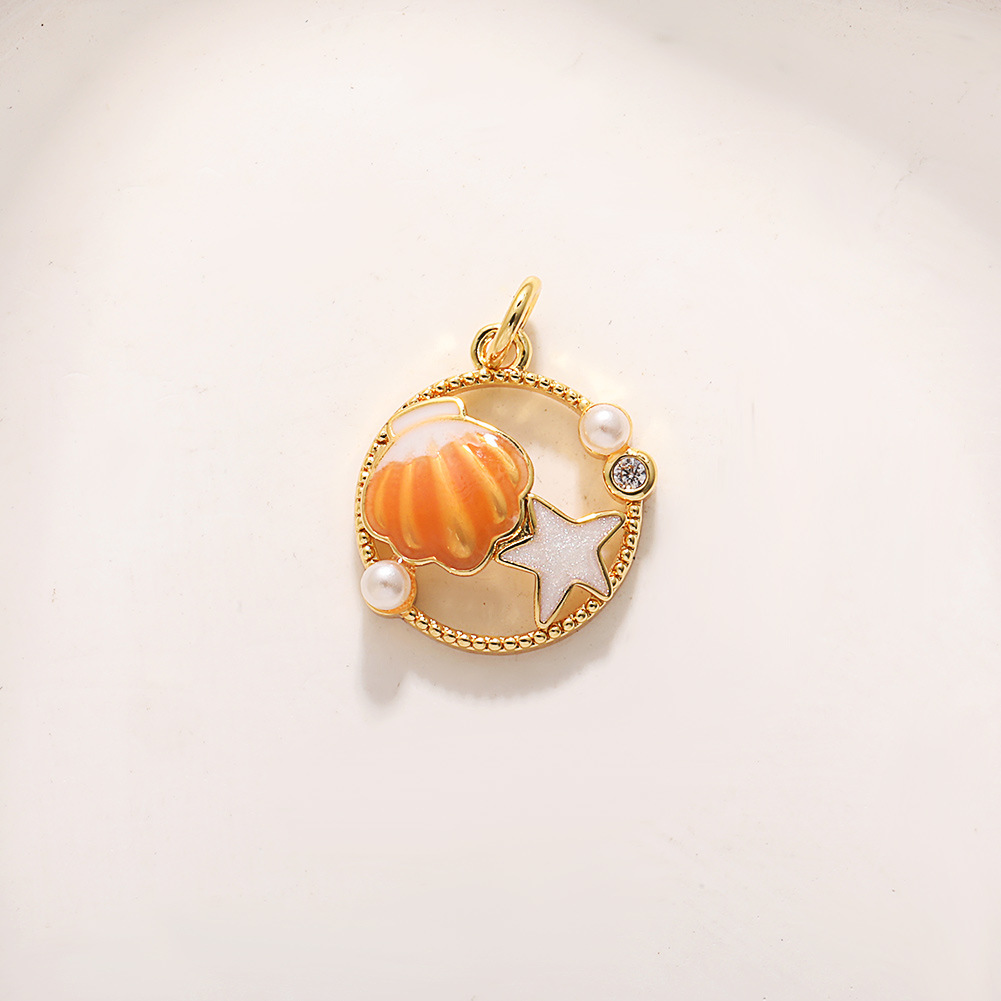 A605 hollow orange pearl shell