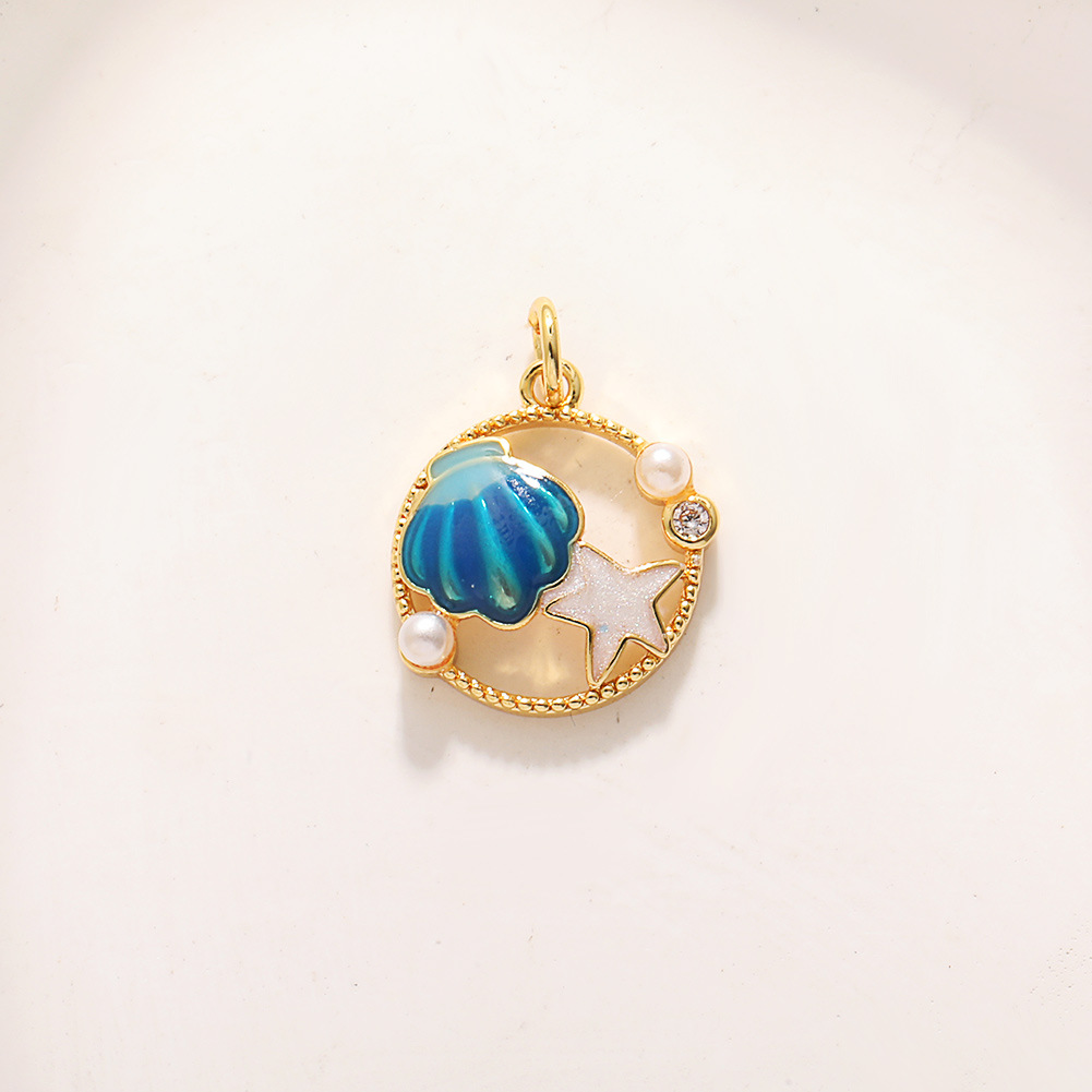 A606 hollow dark blue pearl shell