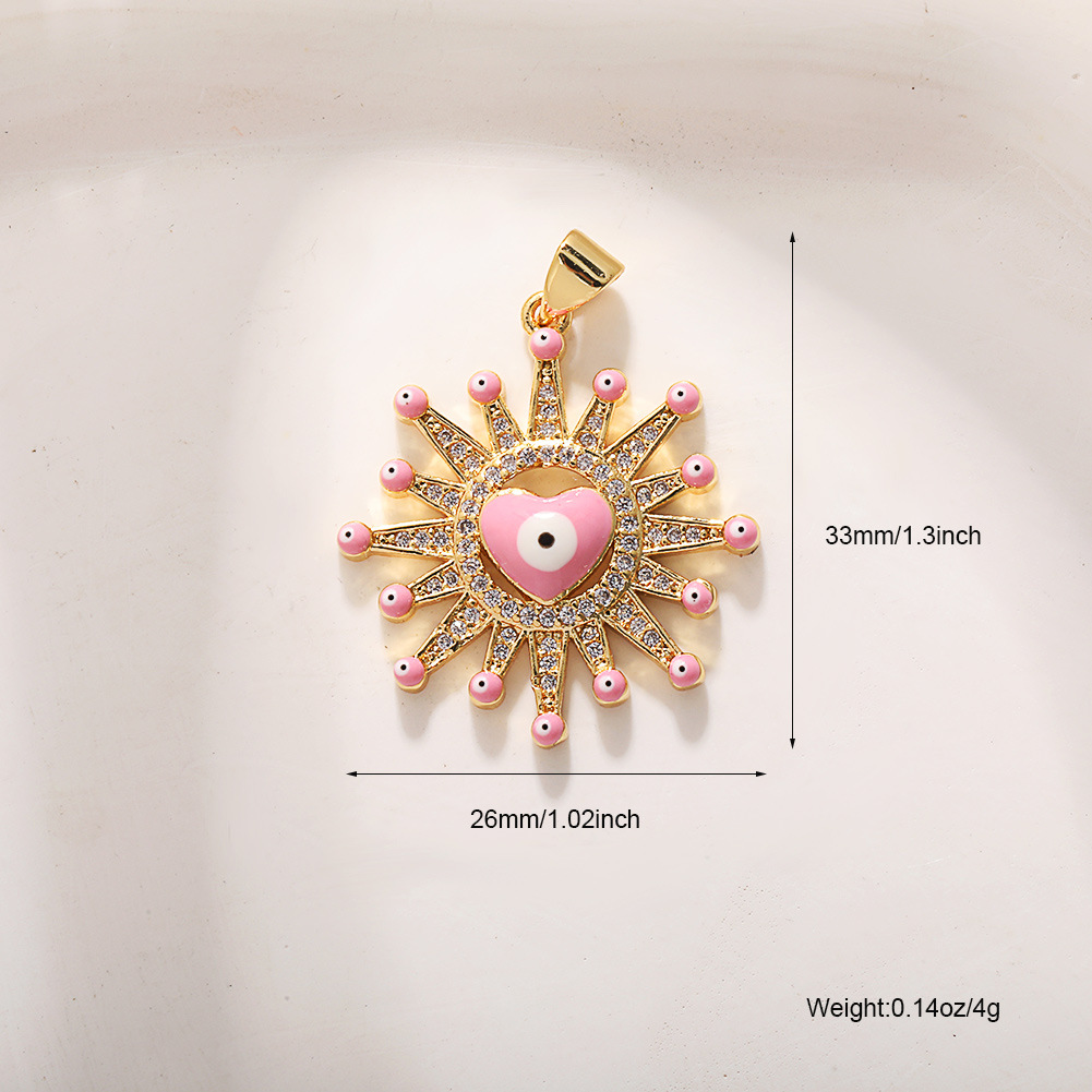 A544 pink love eye pendant