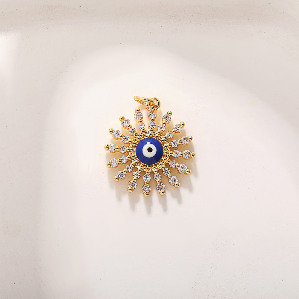 A549 dark blue full zirconia pendant