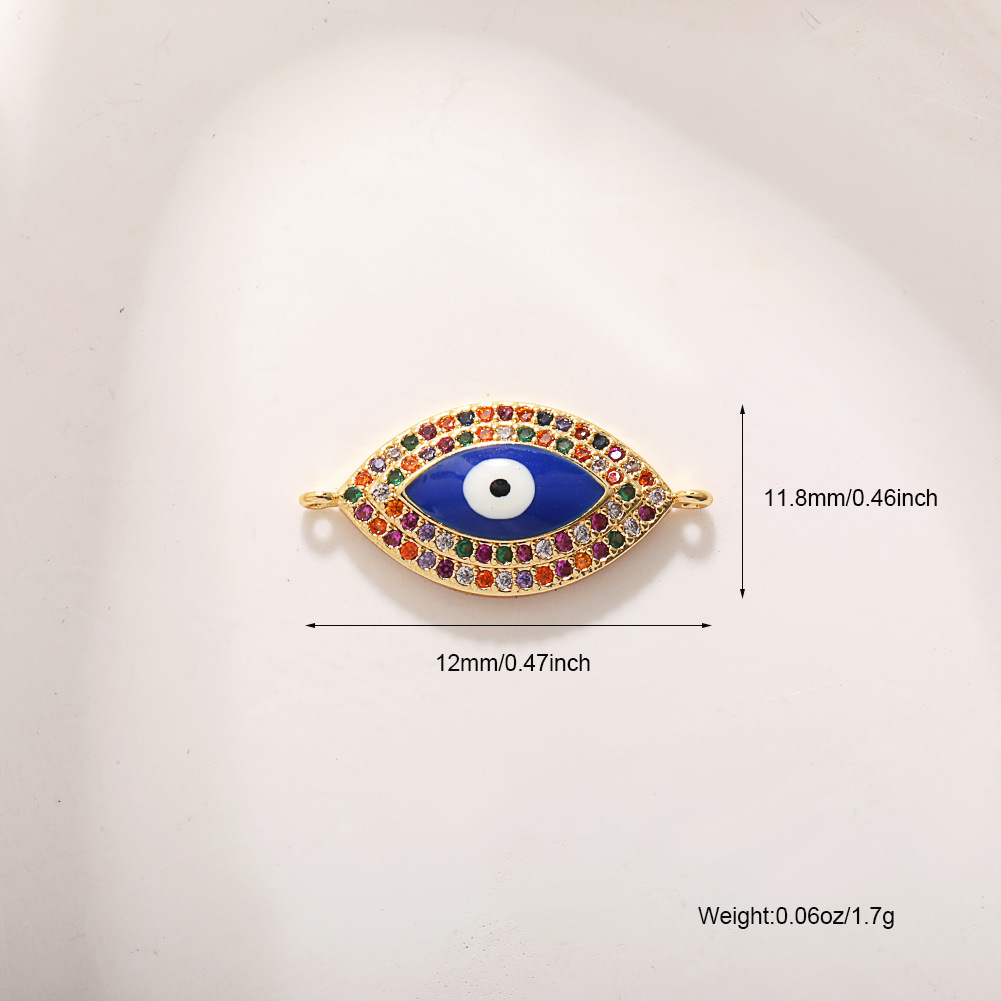 A556 blue full inlaid colored zirconium eyes double holes