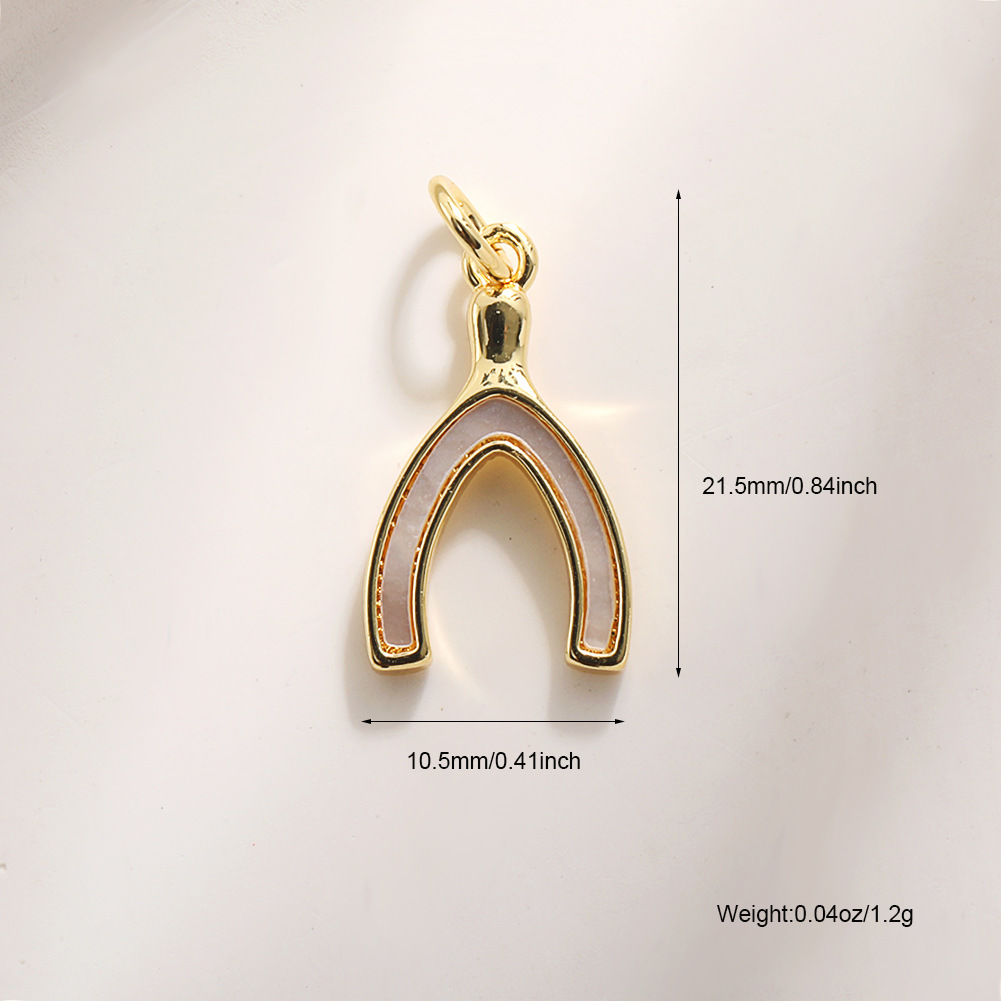 A704 glossy wishing bone (natural white shell)