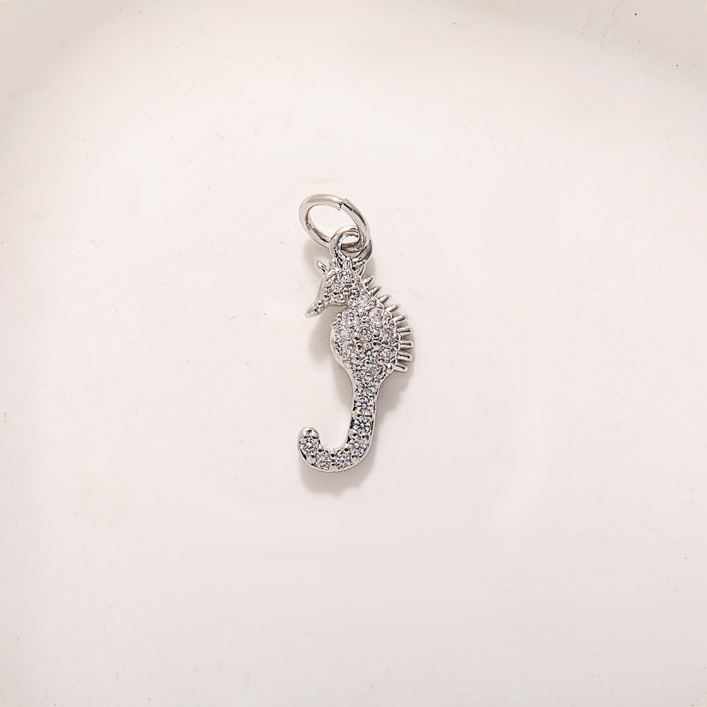 A596 platinum zircon seahorse