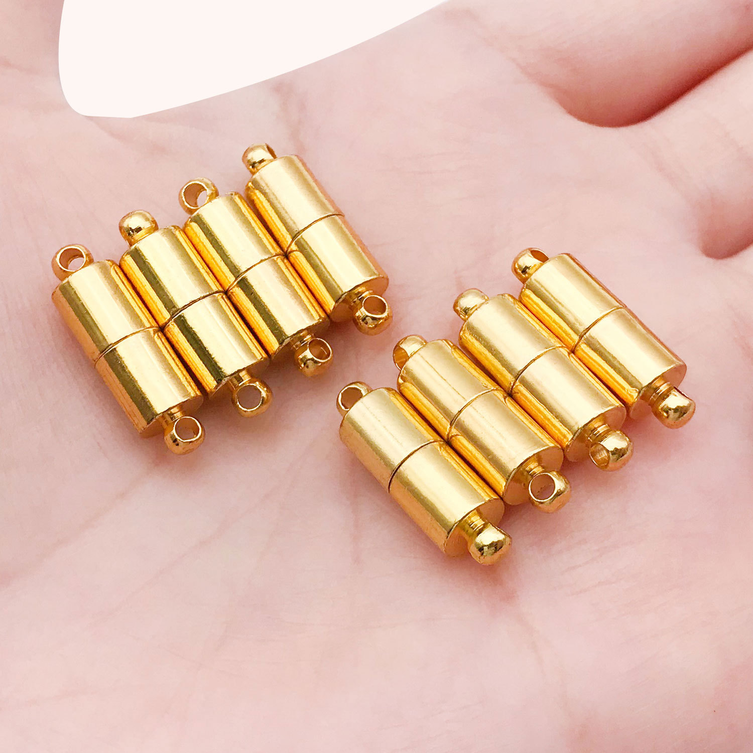 14684-gold copper cylindrical magnet buckle 20x6-1.9g