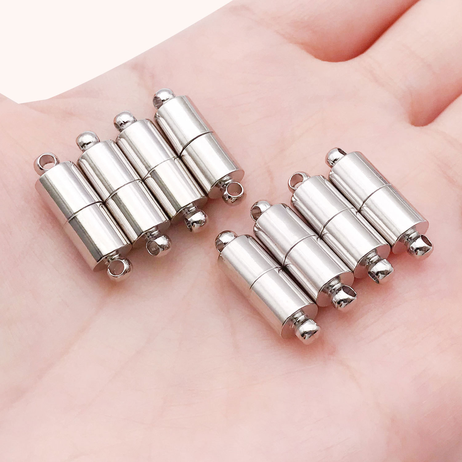 14685-white k copper cylindrical magnet buckle 20x6-1.9g