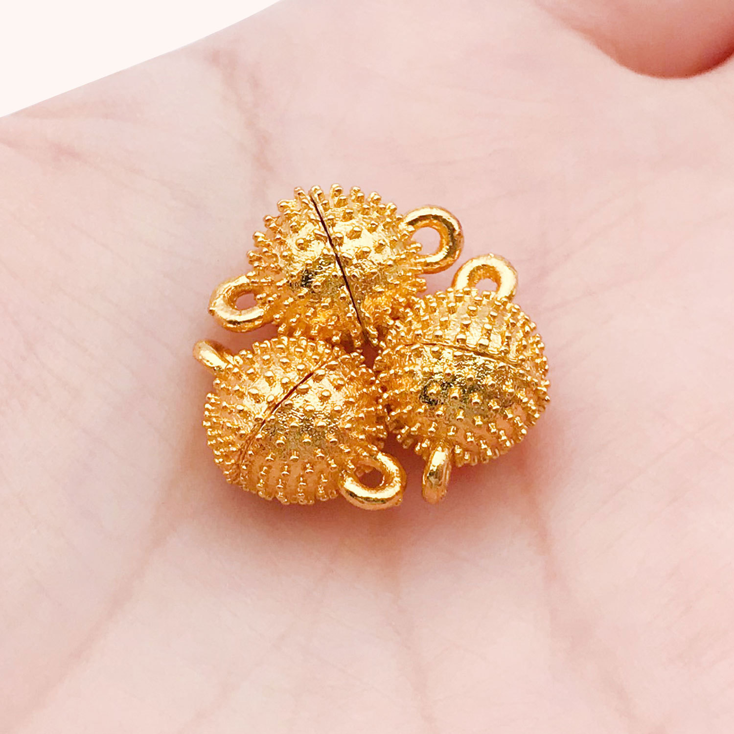 14690-gold zinc alloy spherical magnet buckle 9mm-3.3g