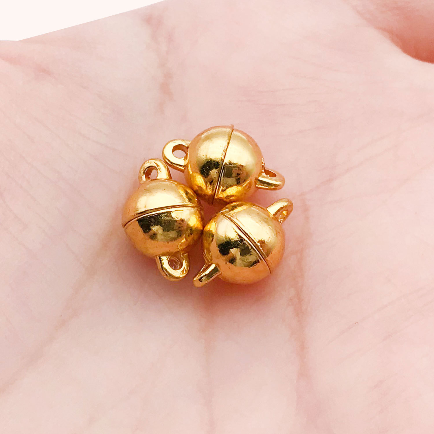 14692-gold zinc alloy spherical magnet buckle 8mm-1.5g