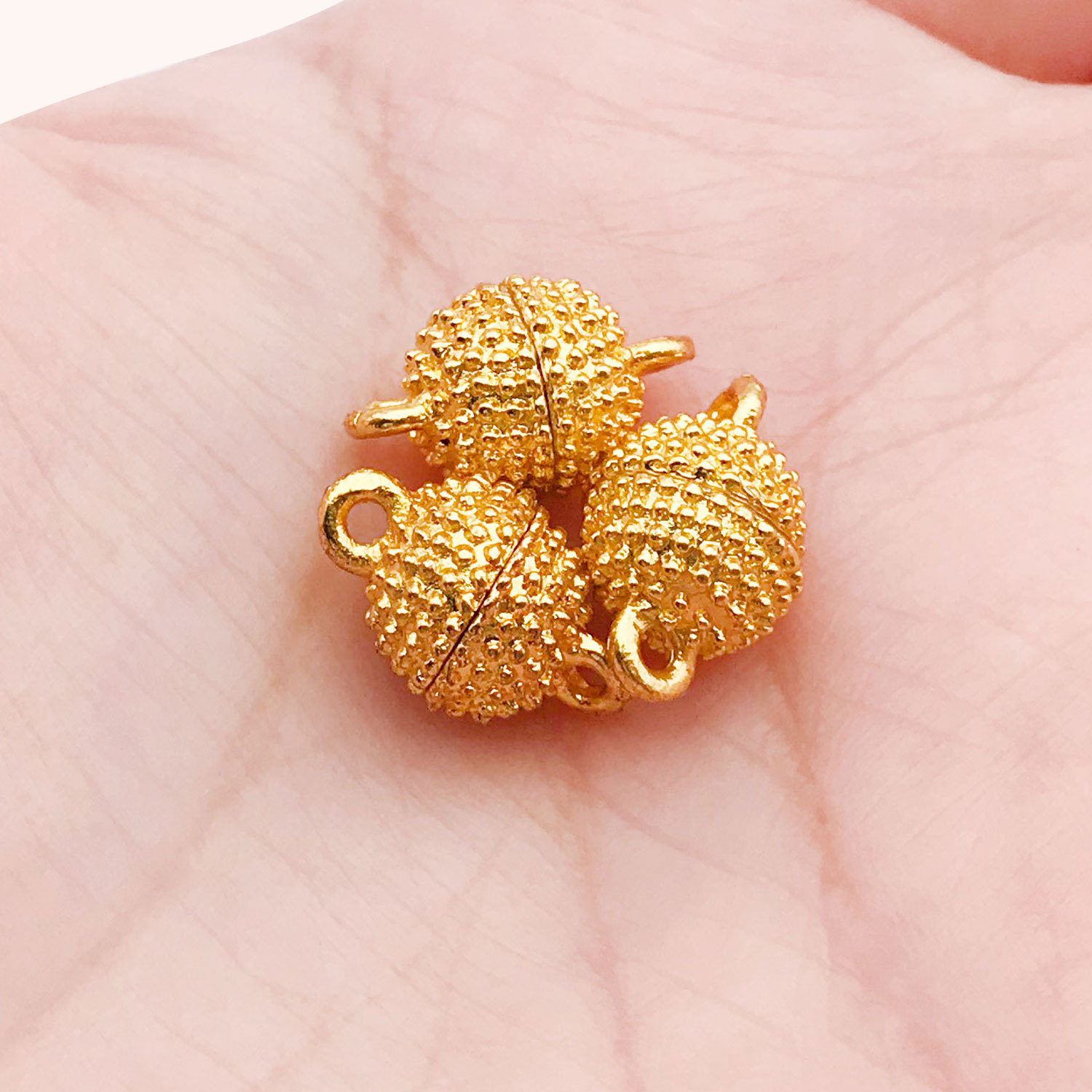 14700-gold zinc alloy spherical magnet buckle 8mm-2g