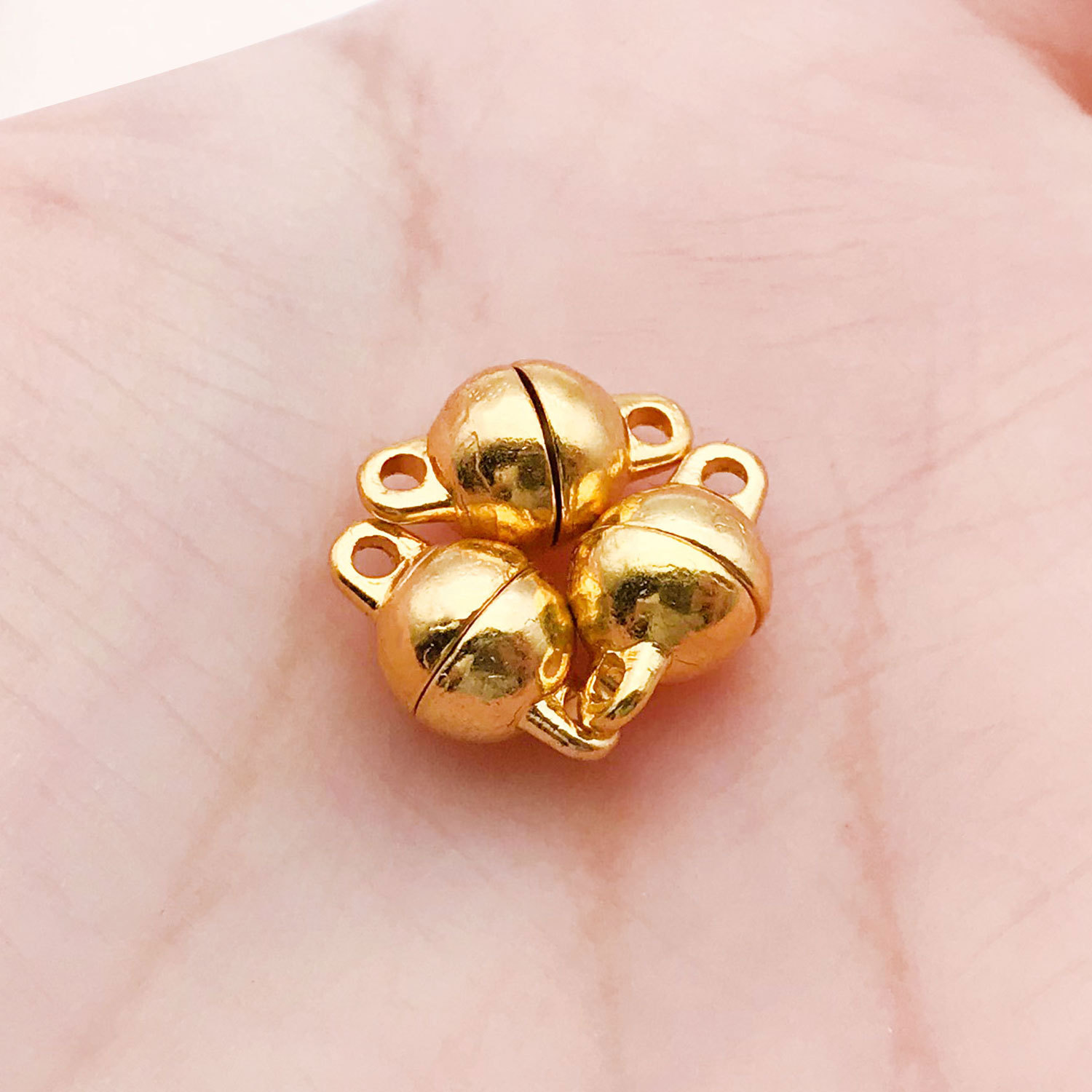 14702-gold zinc alloy spherical magnet buckle 6mm-0.8g