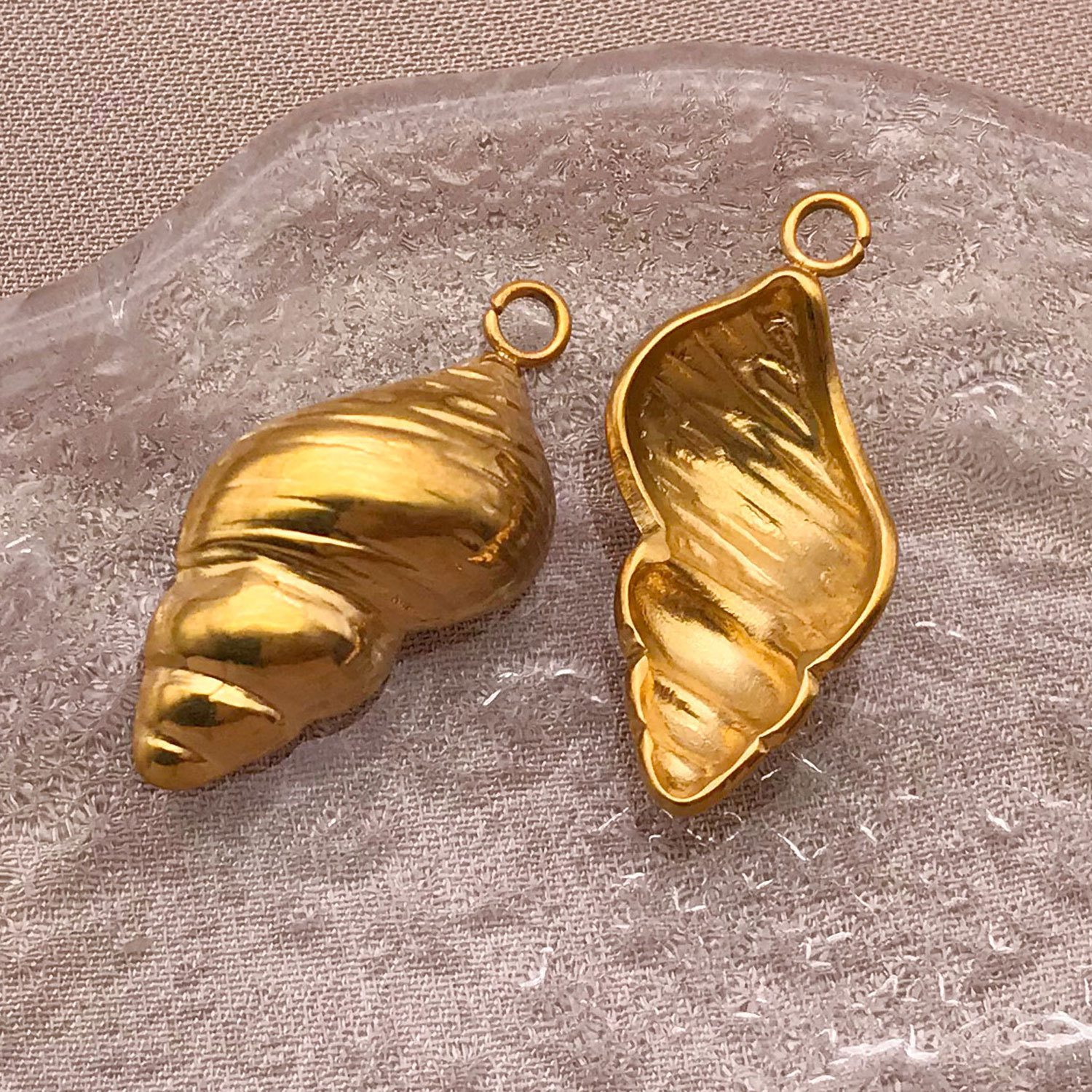 T2510-stainless steel single-sided welding ring conch-13x25x6mm aperture 2.3mm-1.66g