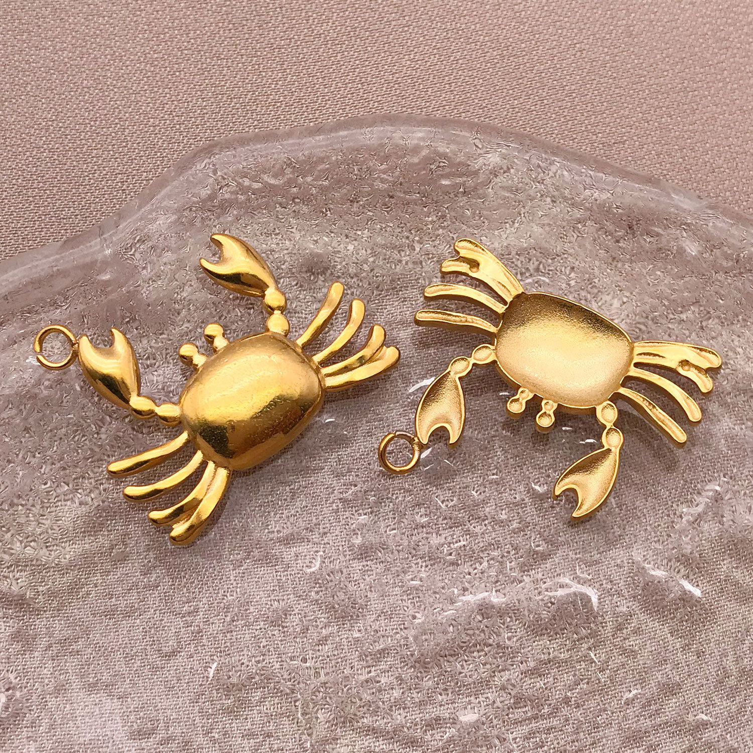 T2522-stainless steel single-sided welding ring crab-20x24x3mm aperture 2.1mm-1.93g