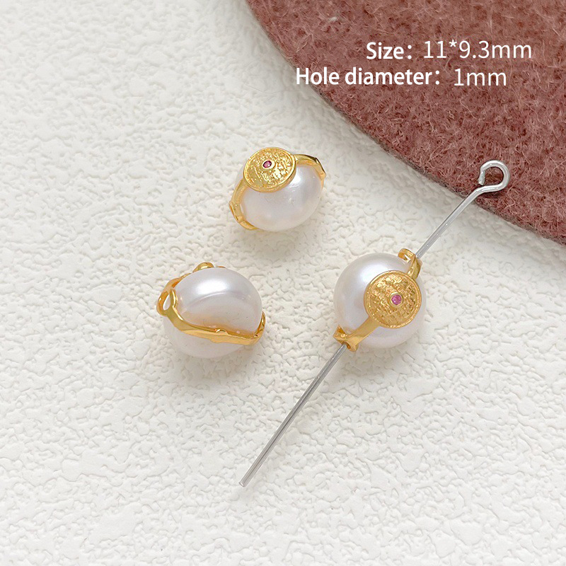 14 # Natural pearl scripture oval (1 piece)